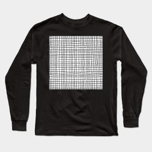 Organic black white check organic textured check pattern Long Sleeve T-Shirt